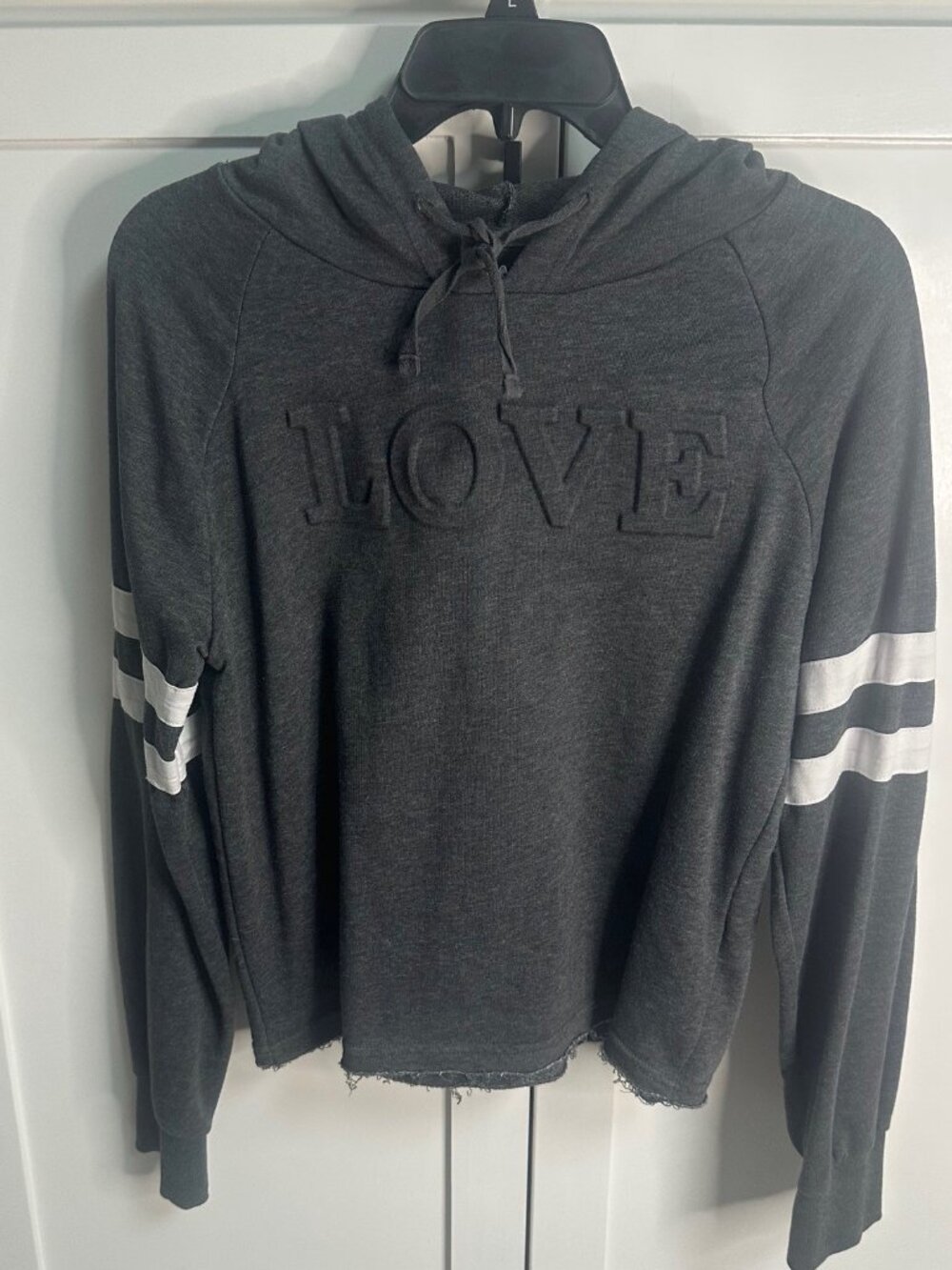 Joe Boxer Women's Grey Hoodie S M Raised Love Logo Y2K